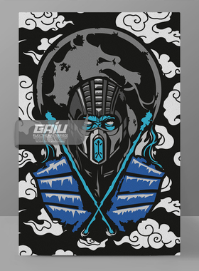 真人快打装饰画SubZero墙画零度忍者壁画电竞游戏原创收藏挂画