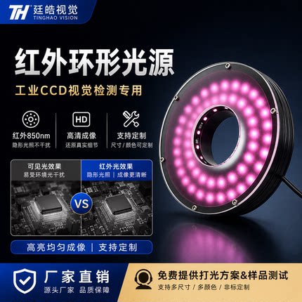 机器视觉红外环形光源850nm工业LED补光灯 穿透检测专用现货开票