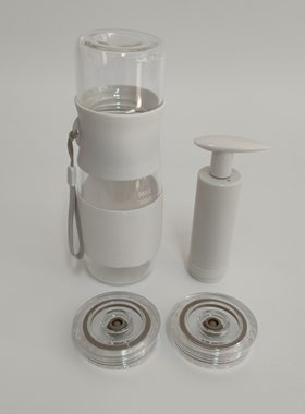 抽真空保鲜果汁杯小米榨汁机原装高硼硅玻璃耐热泡茶杯送抽气泵