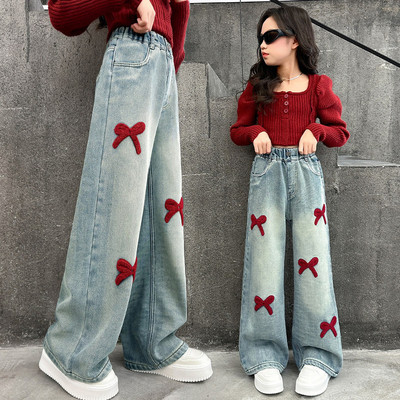 女大童直筒裤女孩阔腿裤子