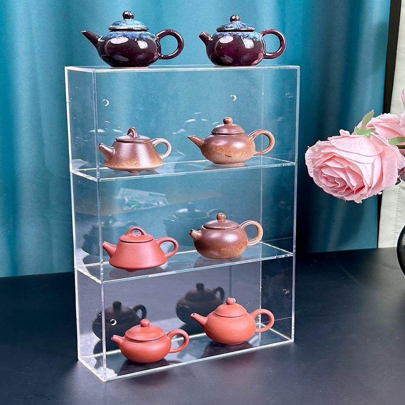 透明亚克力杯架茶杯茶壶收纳架茶具茶器展示架桌面悬浮杯子置物架