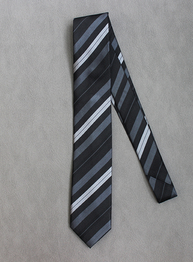 select桑蚕丝蓝灰黑白色真丝条纹jk领带男高级感西装衬衫7cm