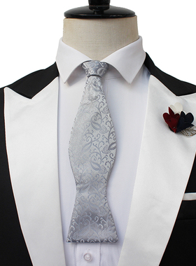 新品灰色葫芦型领带结免打韩版JK婚纱楼旅拍燕尾服西服领带1253