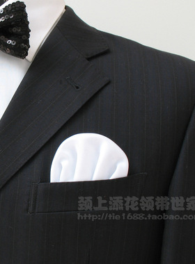 白色西装绅士风礼服口袋巾