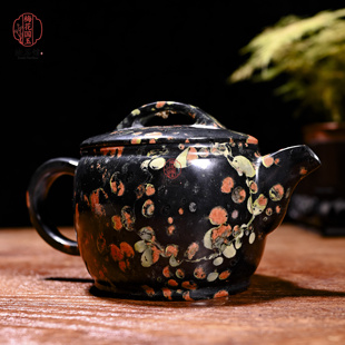 天然玉石茶壶汉瓦壶220cc梅花玉茶壶仿古仿生壶老料大师级石壶