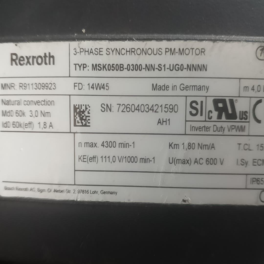 力士乐电机MSK050B-0300-NN-S1-UG0-NN(念奴配件）