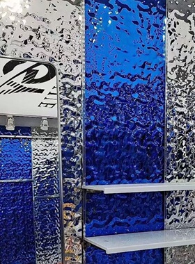 蓝宝石 天空蓝色 不锈钢水波纹板 KTV天花吊顶银色镜面装饰板现货