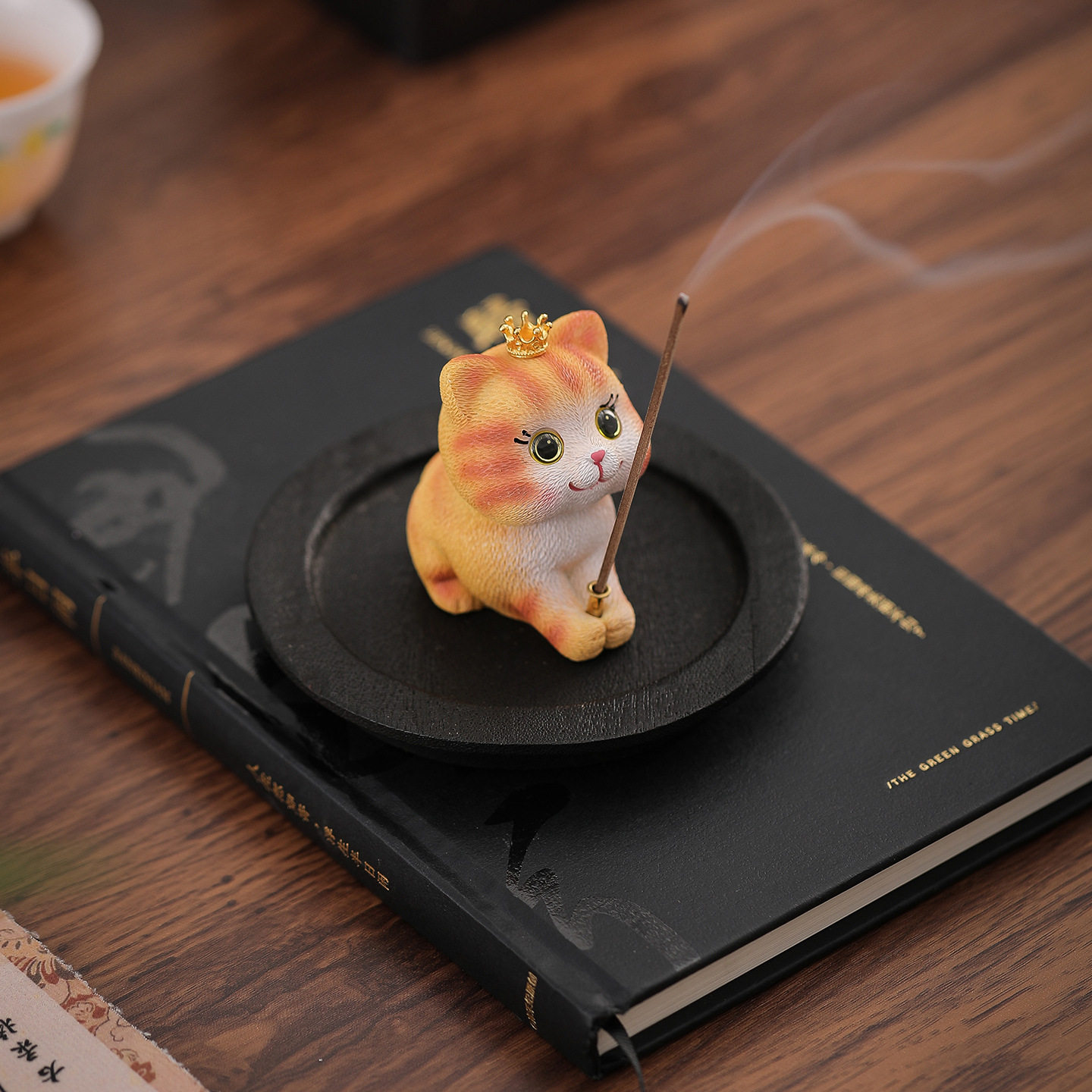 创意可爱小猫香插摆件家