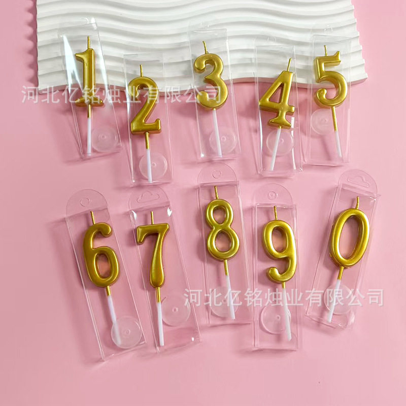 喷金数字蜡烛派对pvc镀聚