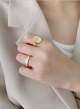 日韩风金属组合小众设计食指环