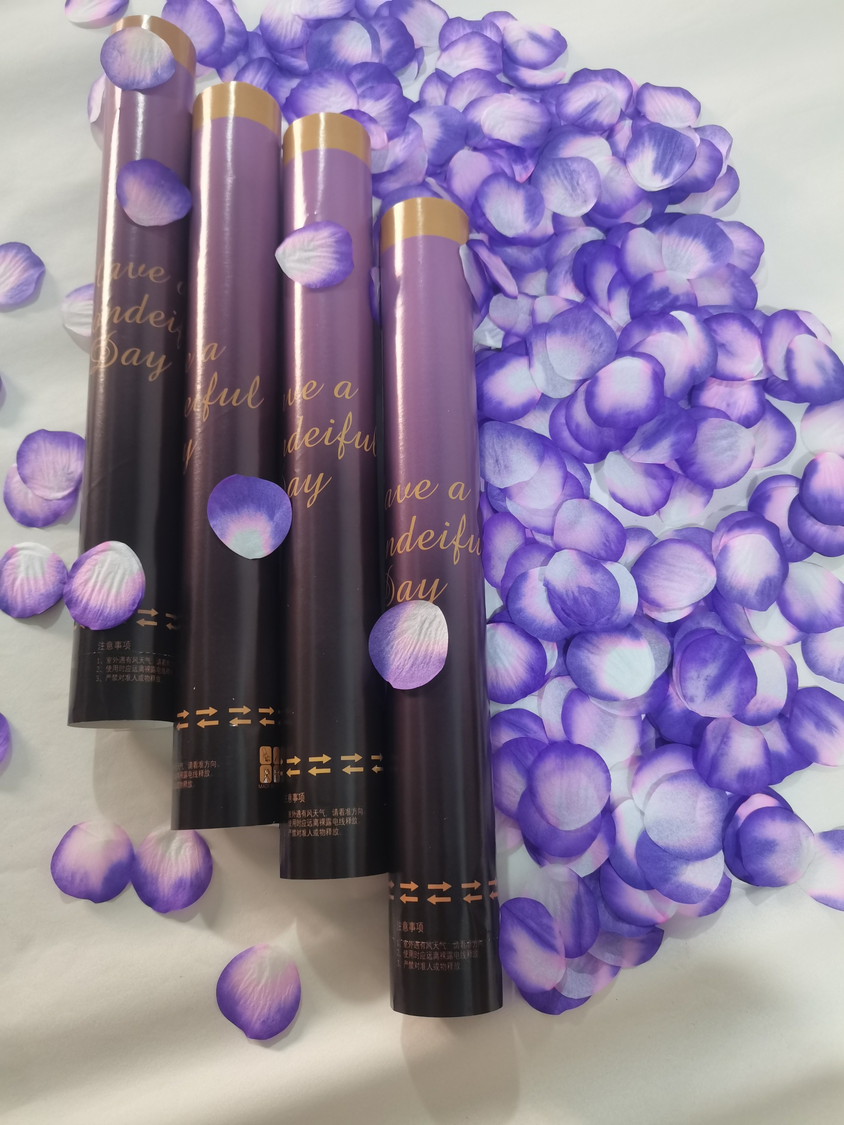 花瓣雨新款多色手拧礼花筒酒吧生日派对庆典婚礼直播间40厘米礼炮
