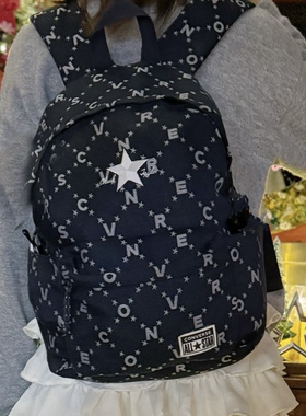 Converse匡威儿童款满印老花 书包双肩包 藏青蓝CAN-BK-5571
