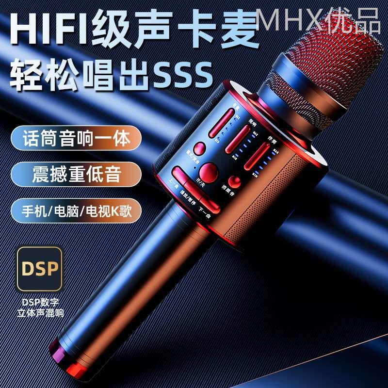 蓝牙话筒音响一体手机无线声卡唱歌麦克风家用电视直播K歌专用