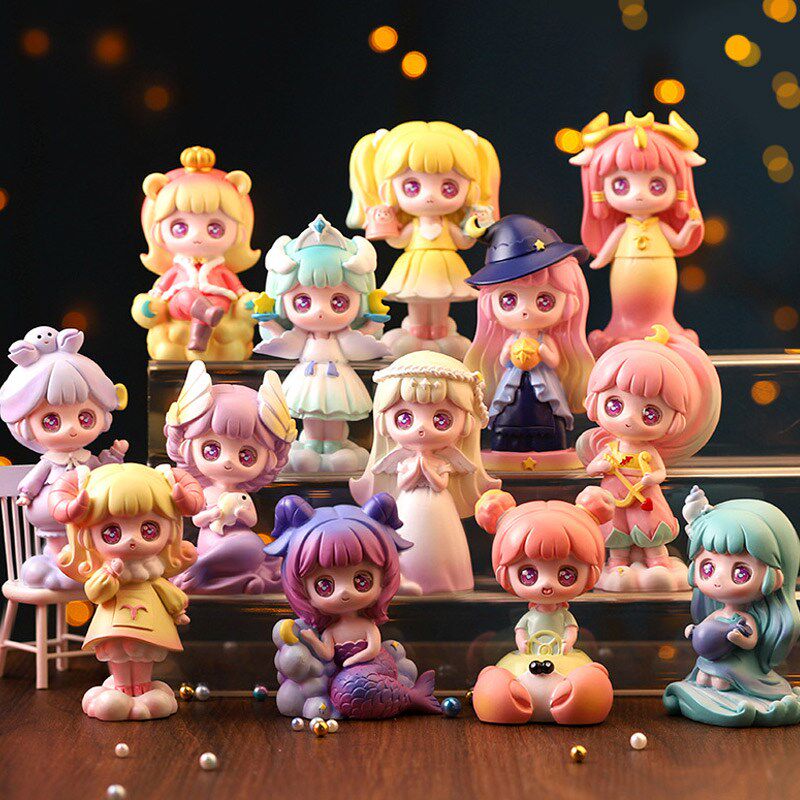 十二星座盲盒可爱女孩娃娃公主摆件星座奇缘手办公仔儿童生日礼物