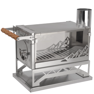 三峰出境炉帐篷炉颗粒柴火炉烧烤桌面烟筒户外野营多功能取暖炉子