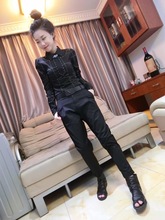 Phiên bản châu Âu 2018 phiên bản Hàn Quốc mới của quần lửng ống rộng thời trang quần harem hoang dã 9 điểm quần thời trang size lớn quần bò nữ đẹp