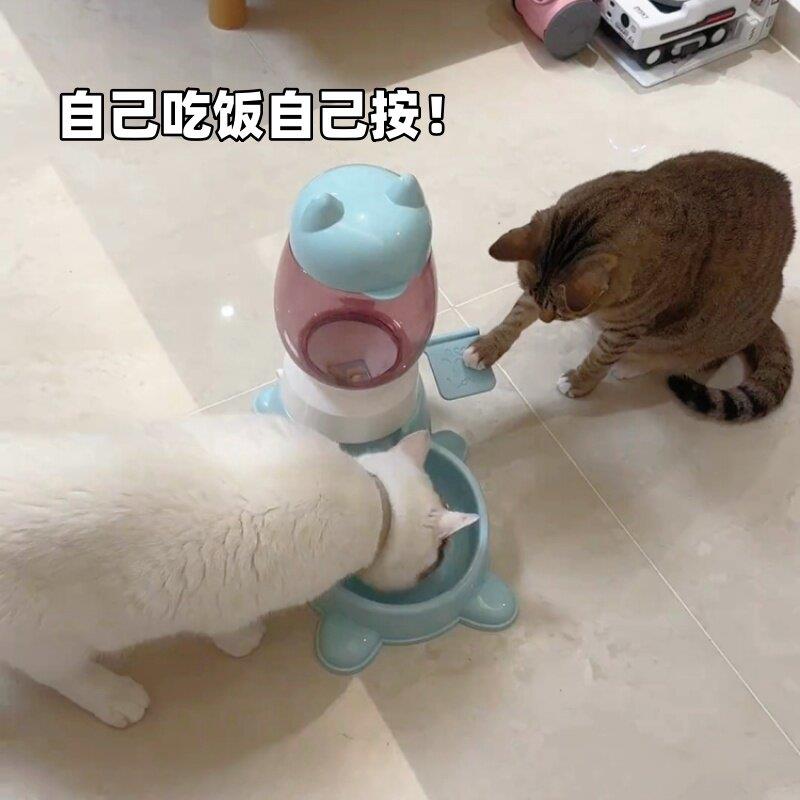 宠物自动喂食器饮水一体猫咪狗狗益智按压式防滑防打翻食物喝水碗