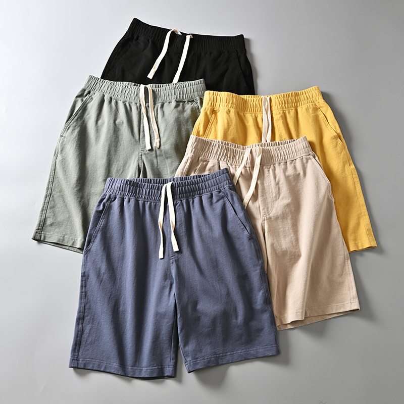简约纯色松紧腰休闲运动短裤