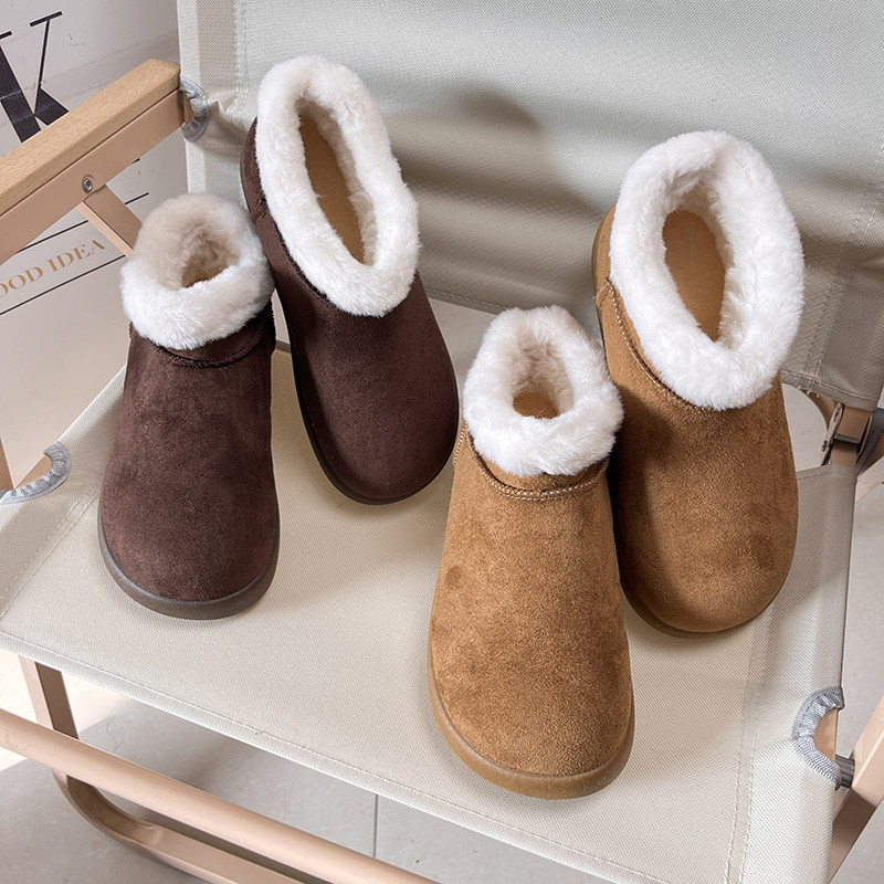 外贸原单女装冬季加绒加厚东北厚底防滑保暖短靴勃肯鞋雪地靴棉鞋