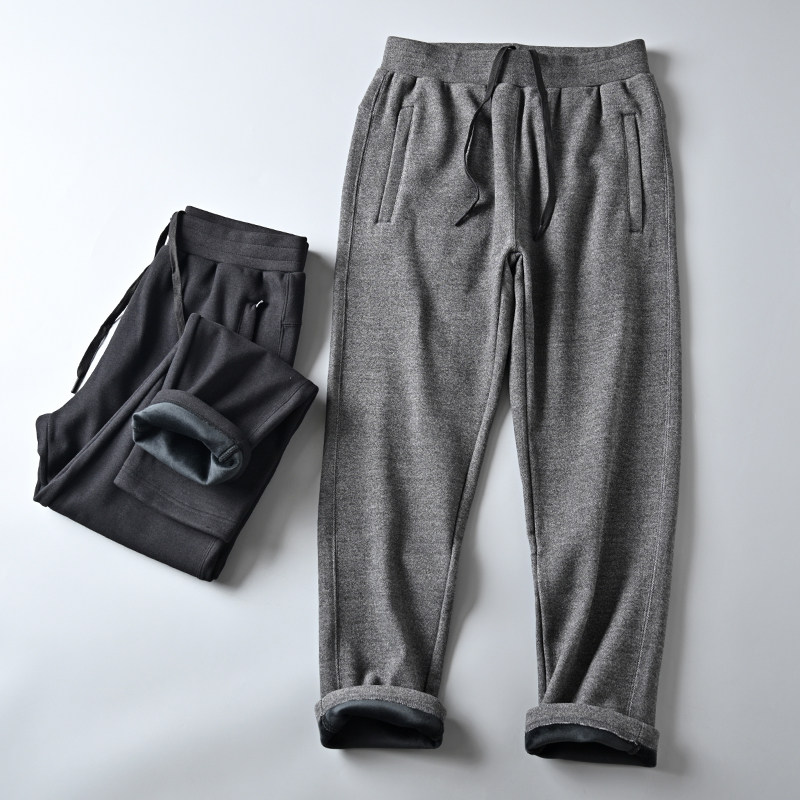 外贸原单冬季细腻加厚一体绒男士抽绳松紧加绒运动休闲裤直筒长裤,男装,休闲裤,淘宝优惠券,粉丝福利购,淘宝优惠卷