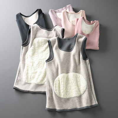 桑蚕丝羊毛混纺保暖背心冬季东北抗寒加绒加厚护腰坎肩马甲打底衫