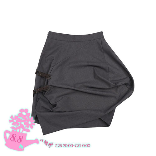 coconut系列 立体结构不规则八角西服半裙