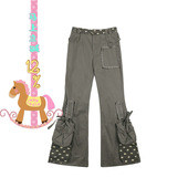 波点迷你裙水洗长裤 coconut系列 灰咖色层次蕾丝系带