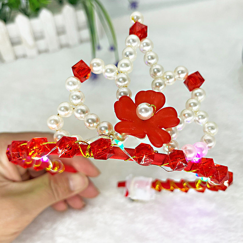 手工串珠透明珠皇冠发箍女儿童可爱装饰发饰品