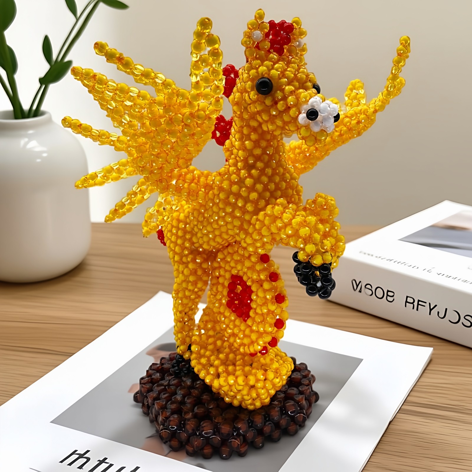 手工串珠黄金飞马2026年马年吉祥飞黄腾达家居装饰摆件编织材料包