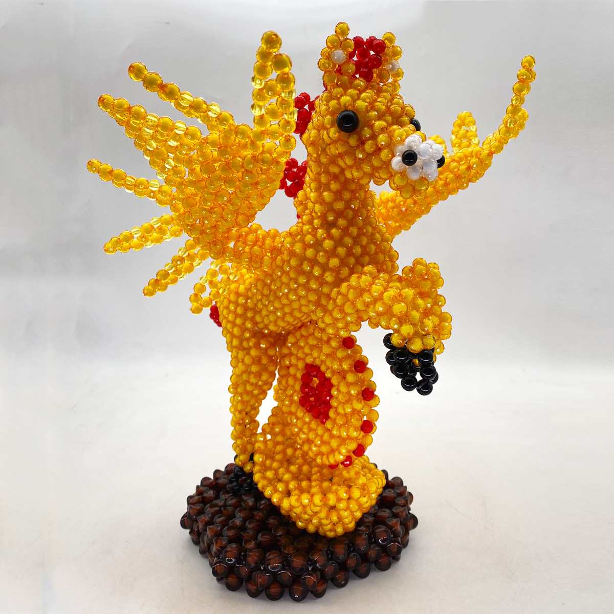 手工串珠黄金飞马2026年马年吉祥飞黄腾达家居装饰摆件编织材料包