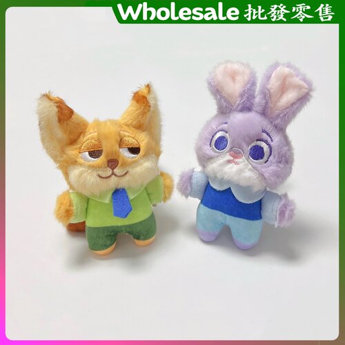 疯狂动物城尼克朱迪毛绒玩具钥匙扣包包挂饰朱迪兔狐尼克毛绒挂件