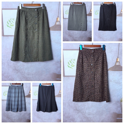 日制复古毛呢中款显瘦多色半身裙