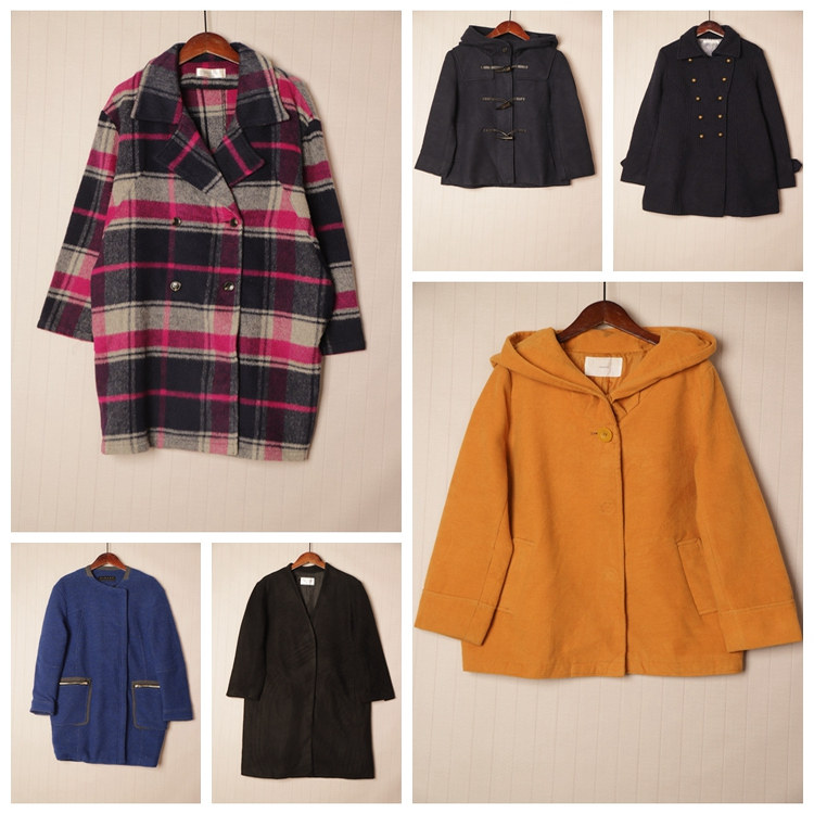 秋冬Vintage复古日制文艺女青年毛呢大衣 多色  D79