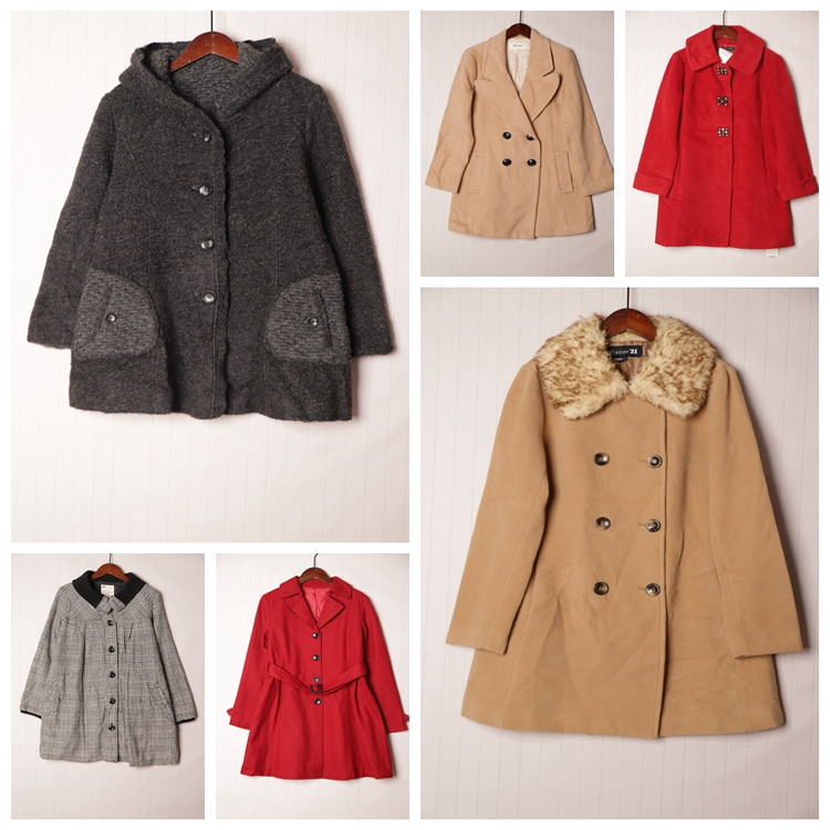 秋冬Vintage复古日制羊毛中长女款大衣文艺范 多色  D23