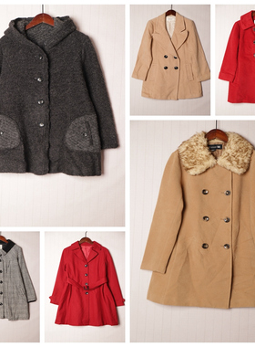 秋冬Vintage复古日制羊毛中长女款大衣文艺范 多色  D23