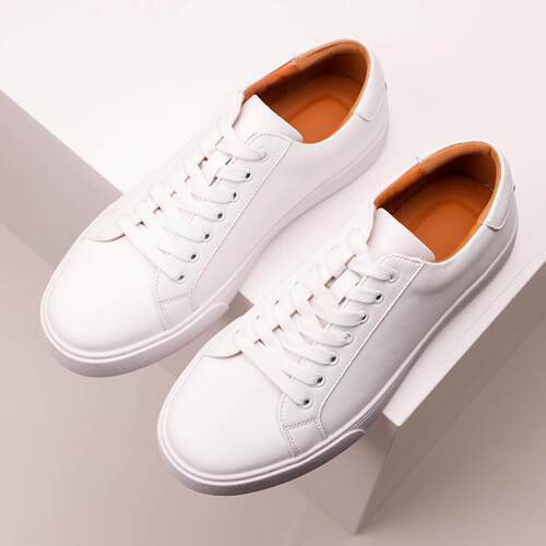 Leather soft soled board shoes for men 真皮软底小白鞋板鞋