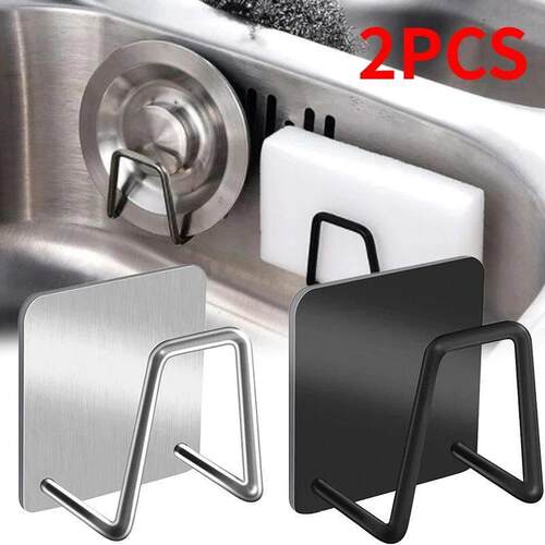 2/1PCS Kitchen Stainless Steel Sink Shelf Sponges Holders Ad