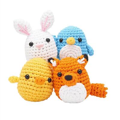 亚马逊爆款beginner crochet kit初学者钩针套件附有分步影片教程