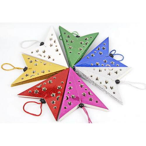 2pcs Christmas decorations stereo star hanging five-pointed