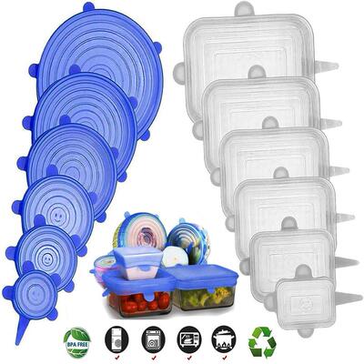 Flexible Lid Silicone ver Food Wrap Caps Cookware Bowl Fresh