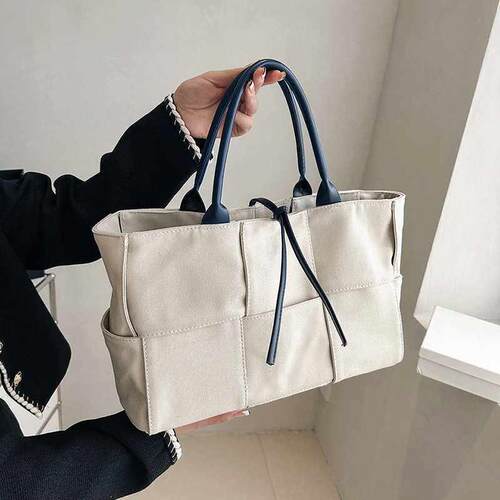 Canvas Woven Shoulder Underarm Bag Women