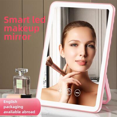 Makeup mirror LED with light, beauty mirror desktop charging