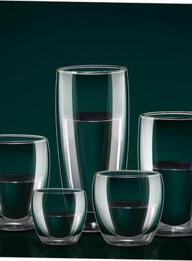 Glass Double Walled Heat Insulated Tea Cup coffee mug 玻璃杯