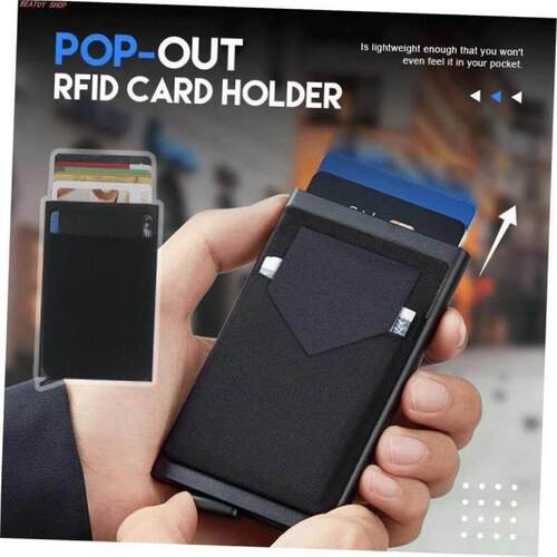 Rfid Smart Wallet Card Holder Metal Thin Slim Men Women Wall