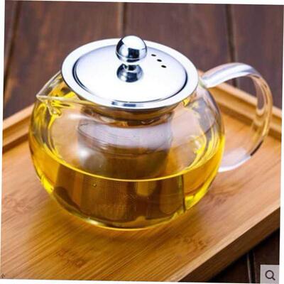 Hear Resistant Glass Teapot Cup with Stainless Steel Infuser