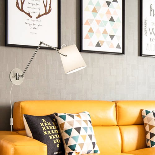trio卧室可调节壁灯白色北欧