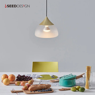 台湾SEEDDESIGN 喜的【 MIST 吊灯 岚 】口吹雾化玻璃卧室吊灯