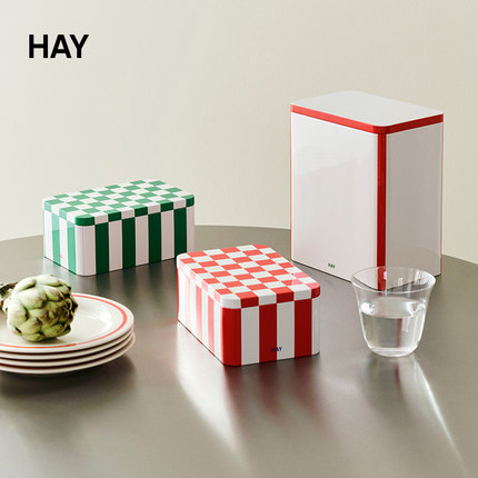 【2024AW新品】HAY Tin Container金属收纳盒收纳多功能带盖防尘