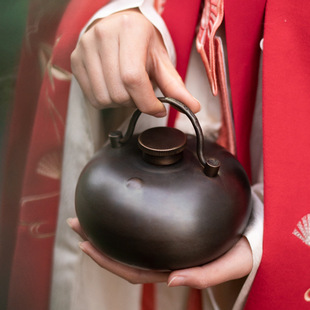 复古纯铜汤婆子推拿热敷铜壶烫背古风暖手宝暖壶暖炉暖被窝烫婆子