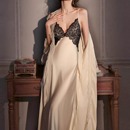 法国原创真丝性感纯欲高级感睡衣女款 蕾丝带胸垫吊带睡裙睡袍 夏季